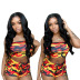 Summer Fashion Sports Wrapped Chest Sling Shorts Two-piece Set NSWT59292