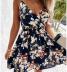 floral Sling Waist V-Neck Sexy Dress NSYF59321