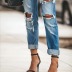 summer new small feet ripped jeans NSYF59326