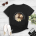 Summer short-sleeved retro sunflower print T-shirt NSYIC59336