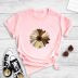 Summer short-sleeved retro sunflower print T-shirt NSYIC59336