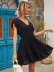 new black pure color short comfortable dresse NSCAI59495