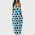 sling Polka Dot Print V-Neck Plus Size Dress NSLZ59389