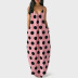 sling Polka Dot Print V-Neck Plus Size Dress NSLZ59389