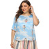 Plus Size Print Home Casual T-Shirt Tops NSOY59404
