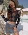 see-through mesh long-sleeved short cropped t-shirt top NSOY59405