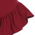 ruffled irregular V-neck short-sleeved evening dress NSOY59409