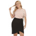 falda cruzada de costura de color sólido de moda NSOY59412
