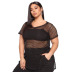 summer new plus size sexy mesh see-through loose outer dress NSYMA59420