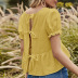 halter strap yellow short-sleeved t-shirt top NSDF59436