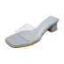outer wear new summer thick-heeled crystal transparent belt high-heeled slippers NSHU59450
