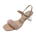 new summer square head thick heel Roman shoes NSHU59451