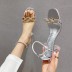 Nuevas sandalias transparentes de diamantes de imitación de tacón grueso de moda de verano NSHU59454