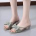 plus size summer new style fashion bow low-heeled wedge sandals NSZSC59477