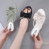 plus size summer new style fashion bow low-heeled wedge sandals NSZSC59477