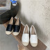 New spring and autumn new straw embroidery flat-bottomed casual shoes NSHU59502