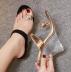 wedge high-heeled large rhinestone set toe sandals NSSO59507