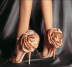 Thin High-Heeled Big Flowers Satin Sandals NSSO59508