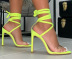 Fluorescent Color Cross Strap Sexy Stiletto Sandals NSSO59510