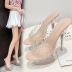 fancy transparent diamond slippers stiletto sandals NSSO59509