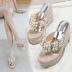 new pearl wedge thick bottom high heels NSSO59518