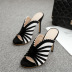 black and white stripes color matching sandals NSSO59524