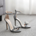 rhinestone bow high-heeled stilettos sandals NSSO59584