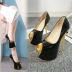 fashion open toe plain color golden heels NSSO59588