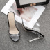 fashion crystal transparent thick-heeled sandals NSSO59591