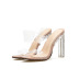 fashion crystal transparent thick-heeled sandals NSSO59591