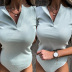 spring and summer new style V-neck short-sleeved sexy slim bottoming sweater T-shirt NSMUZ59607