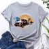 new Fashion car line pattern printing round neck short-sleeved T-shirt NSAYS59713