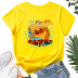 Fashion letter car pattern printing round neck short-sleeved T-shirt NSAYS59708