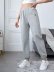 new long grey pure color fashion trousers NSCAI59681