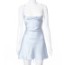 Solid Color Straps Low-Cut High-Waist Slip Dress NSHLJ59623