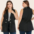 Spring and Autumn Pure Color Fashion Double-breasted Loose Vest NSJR59631