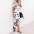 Spring/Summer Fashion Casual Round Neck Short Sleeve Slim Printed Dress NSJR59640