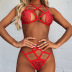 Sexy Lace Straps Cross Hollow Perspective Sexy Lingerie Set NSWY59678
