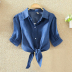 Spring and summer new fashion loose college style striped all-match shirt NSXMI59827