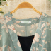 summer retro V-neck bat sleeve suspender chiffon shirt two-piece set NSXMI59823
