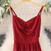 summer fashion V-neck open back lace solid color dress NSXMI59816