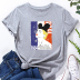 New fashion character pattern printed round neck short-sleeved T-shirt NSAYS59810
