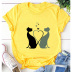 Cat Love Print Casual Short Sleeve T-Shirt NSYAY59771