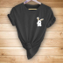 Cute Little Rabbit Print Casual Short-Sleeved T-Shirt NSYAY59754