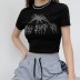 Embroidered Beads Pattern Umbilical Belt Tops NSYKD59865