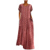 fashion polka dot round neck short sleeve long dress  NSYIS54751