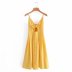 solid color chest bows breasted hollow sling dress  NSAM54547