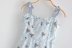 Retro Plaid Printed Ruffled Lace-up Sling Dress  NSAM54551