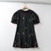 doll collar short-sleeved slimming retro embroidery short dress  NSAM54558