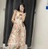 fashion loose floral high waist sling dress  NSAM54607